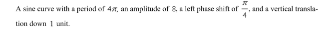 Write an equation for the function that is described by the given characteristics.
