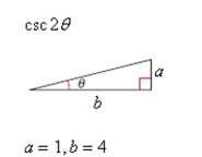  Use the figure to find the exact value of the trigonometric function.    A)  \frac { 9 } { 17 }  B)   \frac { 17 } { 8 }  C)   \frac { 8 } { 17 }  D)   \frac { 17 } { 9 }  E)   \frac { 8 } { 9 }