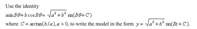 A weight is attached to a spring suspended vertically from a ceiling. When a driving force is applied to the system, the weight moves vertically from its equilibrium position, and this Motion is modeled by where is the distance from equilibrium (in feet) and is the time (in seconds).      <div style=padding-top: 35px> 