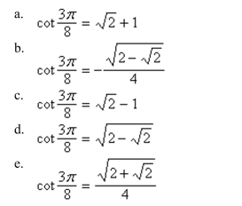Use the half-angle formulas to determine the exact value of the given trigonometric expression.    <div style=padding-top: 35px> 