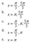 Find all solutions of the given equation in the interval      <div style=padding-top: 35px> 