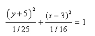 Select the correct graph of the following equations of the hyperbola and find the cen- ter of the hyperbola.