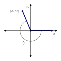  Given the figure below, determine the value of  \sin \theta  .   ​ 