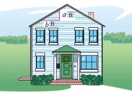  A roof has a rise of 5 feet for every horizontal change of 7 feet (see figure). Find the inclination of the roof. Round your answers to one decimal place. ​   ​  a = 5 , b = 7  ​ 