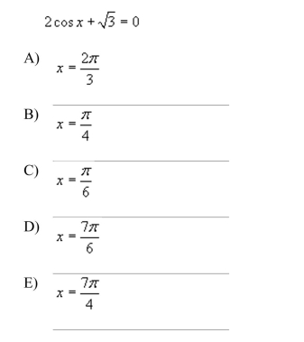 Which of the following is a solution to the given equation?  <div style=padding-top: 35px> 