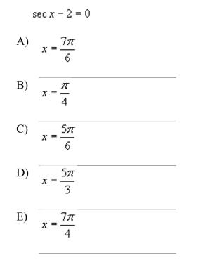 Which of the following is a solution to the given equation?  <div style=padding-top: 35px> 