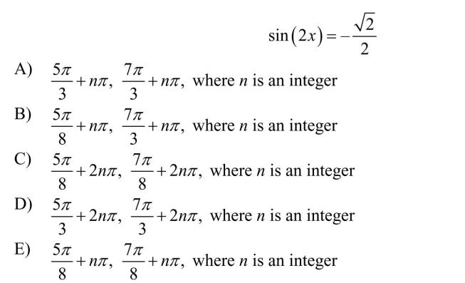 Solve the multi-angle equation below.  <div style=padding-top: 35px> 