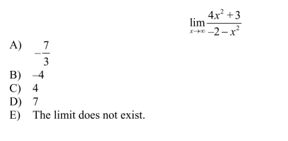 Find the following limit, if it exists.  <div style=padding-top: 35px> 