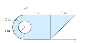  y-coordinate of the centroid of the figure below is located at  \bar { y } = \text { (in.) : }    A)  2.2 B)  3.2 C)  4.2 D)  2.8 