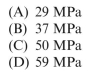 A plane stress element on a bar in uniaxial stress has a tensile stress of   78 MPa (see figure). The maximum shear stress in the bar is approximately:    <div style=padding-top: 35px> 