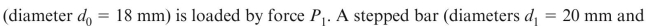 A prismatic bar (diameter       Torsional stresses and deformations; power transmission (A) 0.9 (B) 1.2 (C) 1.4 (D) 2.1<div style=padding-top: 35px> 