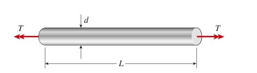  brass bar twisted by torques T acting at the ends has the following properties:  L = 2.1 \mathrm {~m} , d = 38 \mathrm {~mm}  and  G = 41 \mathrm { GPa }  . The torsional stiffness of the bar is approximately:    A)   1200 \mathrm {~N} \cdot \mathrm { m }  B)   2600 \mathrm {~N} \cdot \mathrm { m }  C)   4000 \mathrm {~N} \cdot \mathrm { m }  D)   4800 \mathrm {~N} \cdot \mathrm { m }   