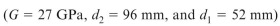 A hollow aluminum shaft (   52 mm) has an angle of twist per unit length of 1.8°   /m due to torques T. The resulting maximum tensile stress in the shaft is approximately:    <div style=padding-top: 35px> 