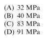 A motor drives a shaft with diameter d 5 46 mm at f 5 5.25 Hz and delivers P 5 25 kW of power. The maximum shear stress in the shaft is approximately:    <div style=padding-top: 35px> 