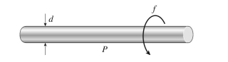 A motor drives a shaft with diameter d = 46 mm at f = 5.25 Hz and delivers P= 25 kW of power. The maximum shear stress in the shaft is approximately:    A)   32 \mathrm { MPa }  B)   40 \mathrm { MPa }  C)   83 \mathrm { MPa }  D)   91 \mathrm { MPa }   