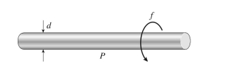 A motor drives a shaft at f = 10 Hz and delivers P = 35 kW of power. The allowable shear stress in the shaft is 45 MPa. The minimum diameter of the shaft is approximately:   A)  35 mm B)  40 mm C)  47 mm D)  61 mm
