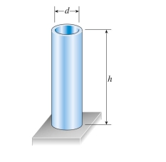  A thin-walled cylindrical tank with a diameter of 2.0 m and wall thickness of 18 mm is open at the top. The height  h  of water (weight density  = 9.81 \mathrm { kN } / \mathrm { m } ^ { 3 }  )  in the tank at which the circumferential stress reaches  10 \mathrm { MPa }  in the tank wall is approximately:    A)   14 \mathrm {~m}  B)   18 \mathrm {~m}  C)   20 \mathrm {~m}  D)   24 \mathrm {~m}   