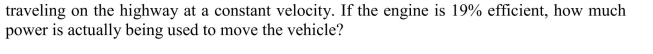A gasoline-powered automobile burns 7.0 L of fuel per 100 km while