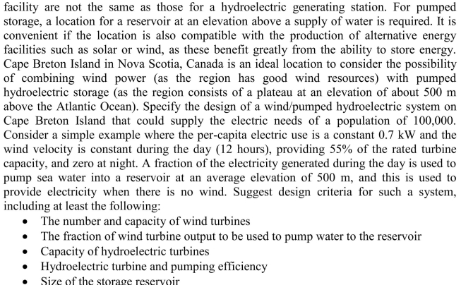 The requirements for an ideal location for a pumped hydroelectric storage