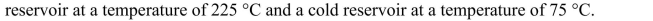 Calculate the ideal Carnot efficiency for a turbine operating with a hot  <div style=padding-top: 35px> 