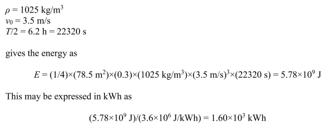 Since the velocity and hence the power varies over the tidal cycle, it is necessary