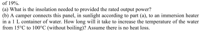Assume that the portable solar panel shown in Figure 9.25 has an efficiency  <div style=padding-top: 35px> 
