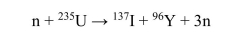 Consider the fission process in equation (6.3);   (a) Calculate the total binding energy for each of the components in the reaction. (b) Show that the fission energy is the total binding energy on the right hand side of the equation minus the total binding energy on the left hand side.<div style=padding-top: 35px> 