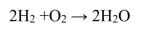 The combustion of pure hydrogen by the reaction    <div style=padding-top: 35px> 