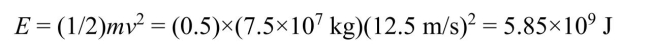 At rest the kinetic energy is zero. At 45 km/h   the kinetic energy will be    