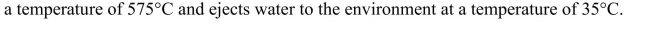 Calculate the ideal Carnot efficiency of a steam turbine that utilizes steam at