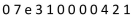 The erroneous reading from the UPC symbol is given by , where e is the erroneous digit value.The value of e is _____.