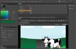   -In the example shown in the accompanying figure, ____ is being used to create an animated banner. A)  Adobe Flash B)  Adobe Dreamweaver C)  Adobe Fireworks D)  Adobe Contribute
