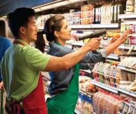   -The accompanying figure shows a portable ____ reader. A)  barcode B)  scanner C)  RFID D)  optimal mark