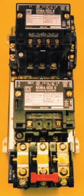Figure 9-3 The accompanying figure shows a vertical ____________________ starter with overload relay.