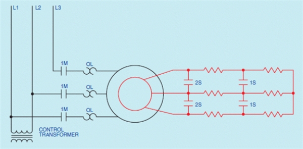 Figure 41-7    -In the accompanying figure, speed control for a wound rotor motor is obtained by placing resistance in the secondary or rotor circuit.