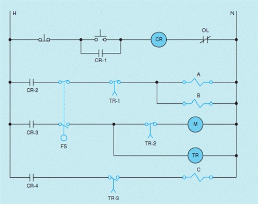 Figure 39-2    -When the START button is pushed in the accompanying figure, relay coil CR is energized. This causes all CR contacts to close. Contact CR-1 is a(n) ____________________ used to maintain the circuit to coil CR when the START button is released.