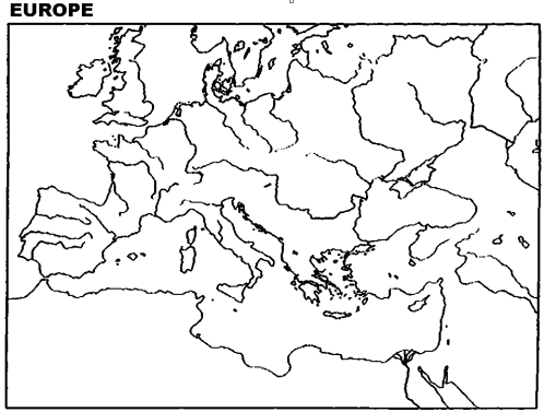 Instructions: Please use this outline map of Europe to answer the question(s)   -Locate the following sites: the major Dutch urban centers of Amsterdam, Rotterdam, Utrecht, and The Hague; the location where the Fronde occurred, Paris; the site where a Concordat was signed, Bologna; the place from which the Spanish Armada set sail, Lisbon; and finally Antwerp, which was sacked by Spanish soldiers.