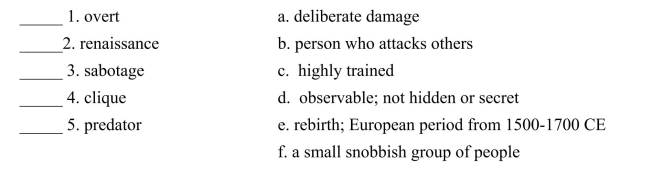 Fill in the letter of the definition that matches best. Use each letter only once.  <div style=padding-top: 35px> 