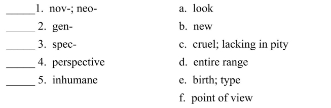 Fill in the letter of the definition that matches best. Use each letter only once.  <div style=padding-top: 35px> 