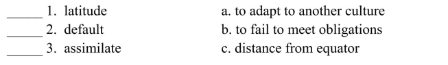 Fill in the letter of the definition that matches best. Use each letter only once.  <div style=padding-top: 35px> 