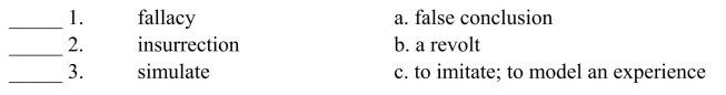 Fill in the letter of the definition that matches best. Use each letter only once.  <div style=padding-top: 35px> 