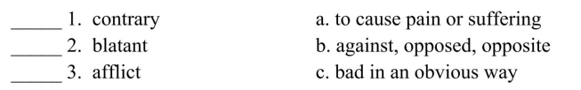 Fill in the letter of the definition that matches best. Use each letter only once.  <div style=padding-top: 35px> 