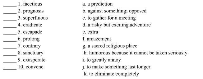 Fill in the letter of the definition that matches best. Use each letter only once.  <div style=padding-top: 35px> 