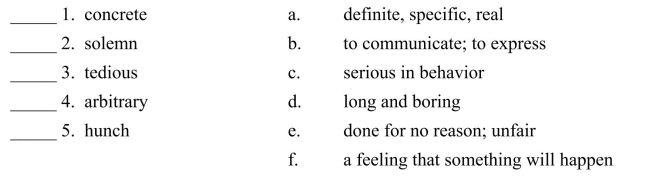 Fill in the letter of the definition that matches best. Use each letter only once.  <div style=padding-top: 35px> 