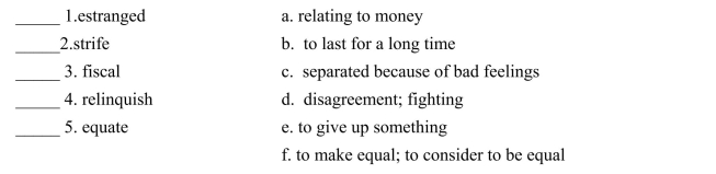 Fill in the letter of the definition that matches best. Use each letter only once.  <div style=padding-top: 35px> 