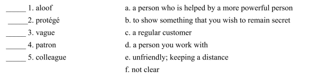 Fill in the letter of the definition that matches best. Use each letter only once.  <div style=padding-top: 35px> 