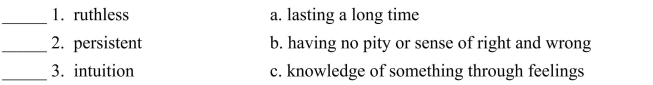 Fill in the letter of the definition that matches best. Use each letter only once.  <div style=padding-top: 35px> 