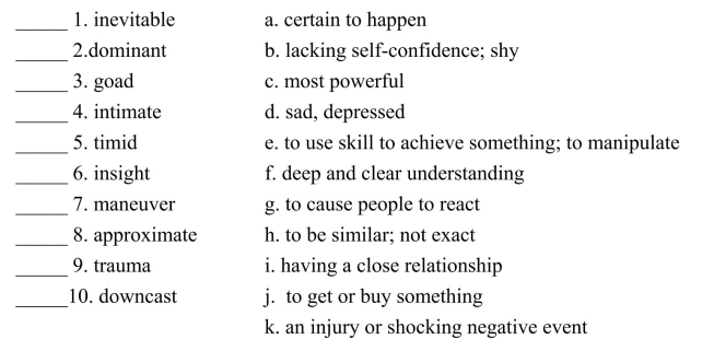 Fill in the letter of the word that best fits in each sentence. Use each letter only once.    <div style=padding-top: 35px> 