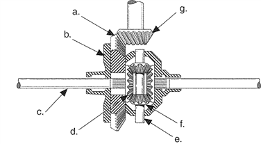 Name the basic differential components indicated by arrows in the figure below.    