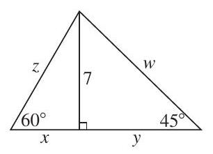 Find the exact values of each part labeled with a letter.